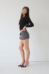ASTRA polka dot micro mini skirt black