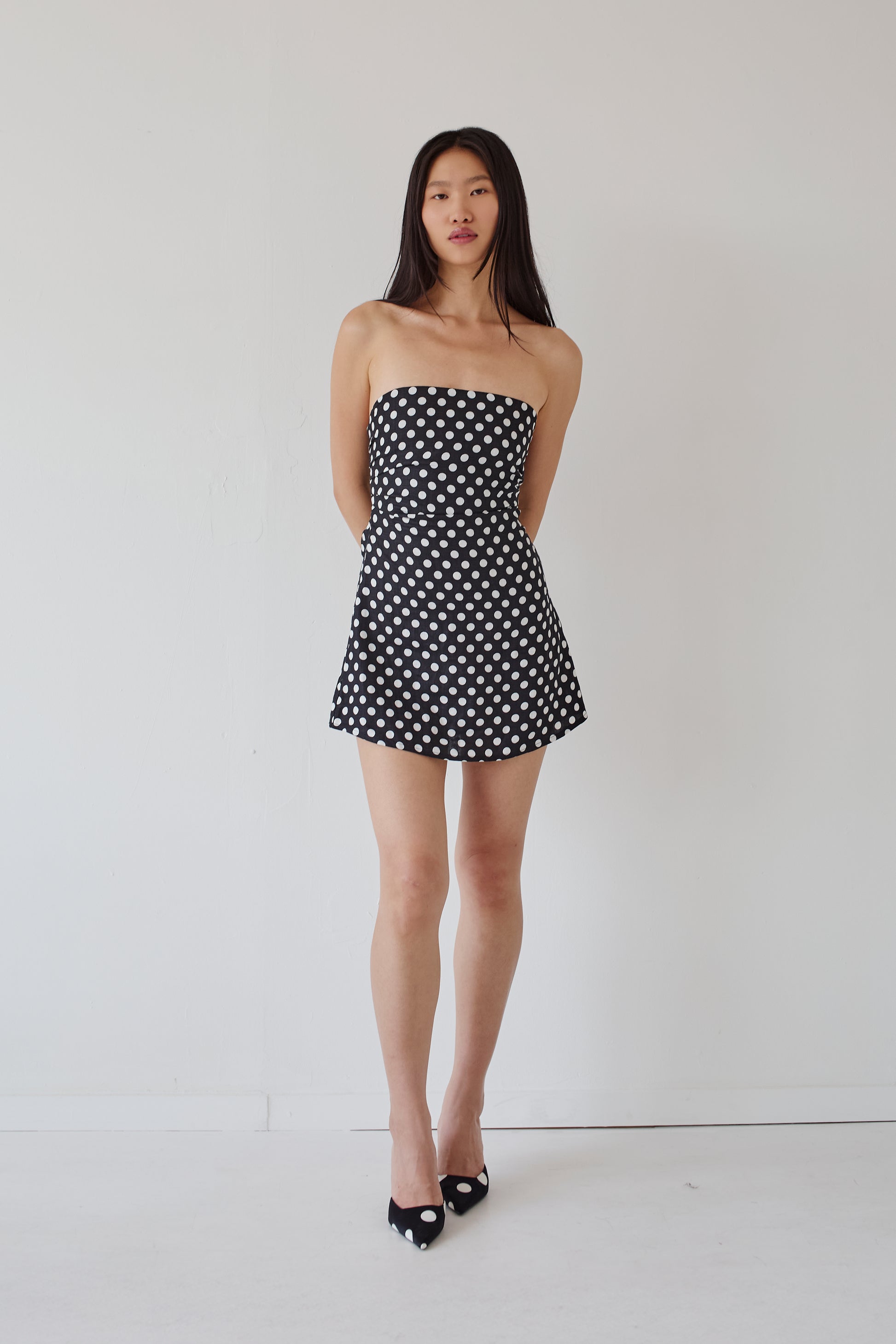 NGOC polka dot dress black