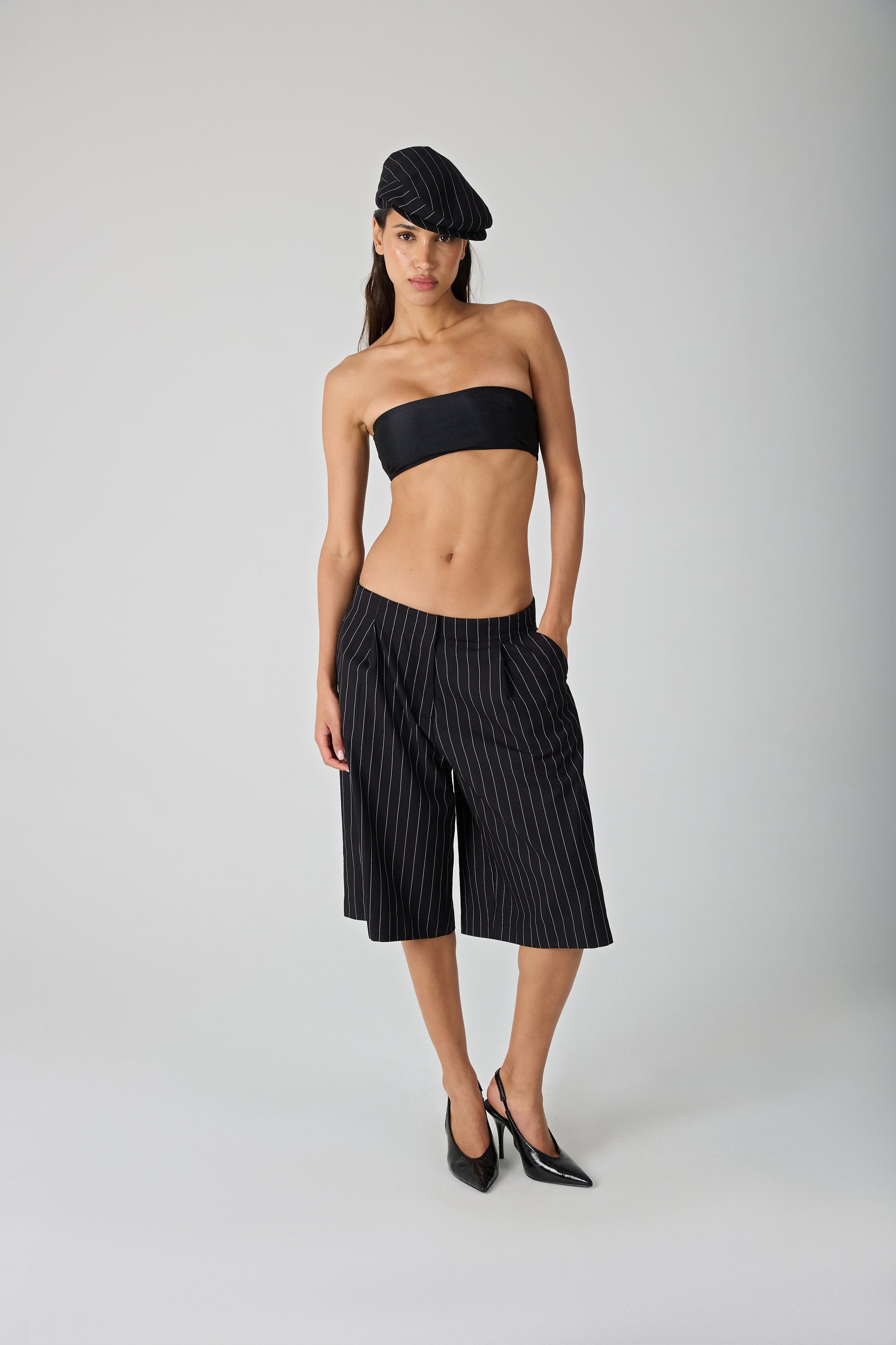 NADINE pinstripe bermuda shorts