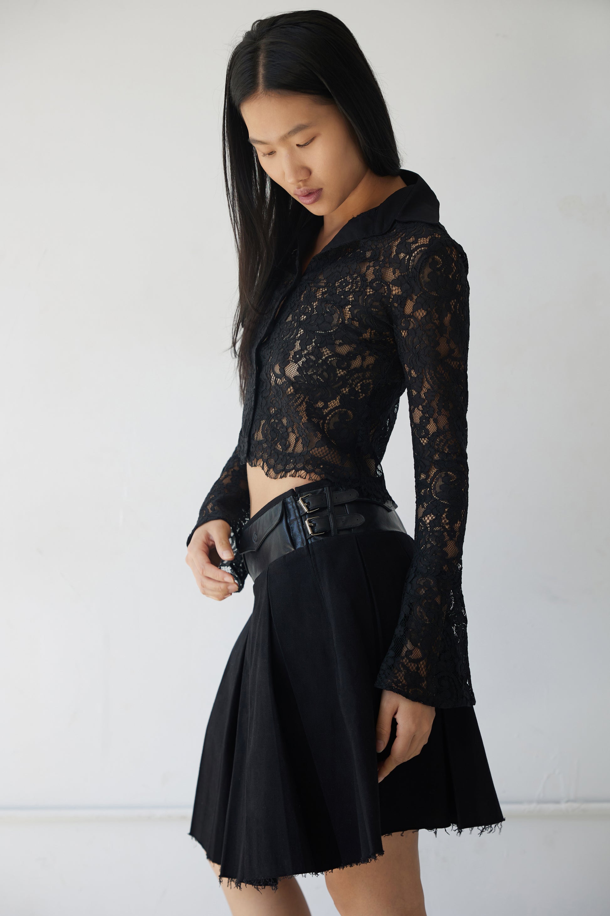 WREN midi skirt black